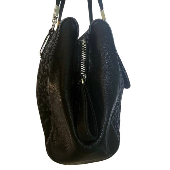 Coach Black Jacquard Monogram Madison Madeline Handbag Satchel Purse - Picture 4 of 7